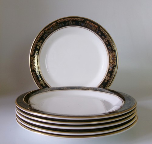 Six royal doulton albany black - six,