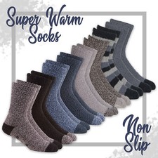 Mens Bed Slipper Socks Chunky