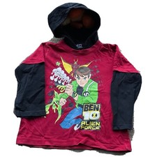 BEN 10 HOODED LIGHTWEIGHT SWEATSHIRT By DUCK N DODGE RED + BLACK AGE 4Y Used VGC