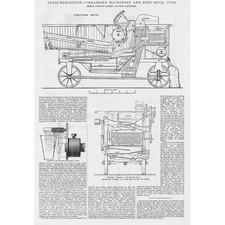 RICHARD GARRETT & SONS Thrashing Machinery & Seed Drill Cups Antique Print 1878