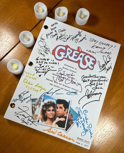 Grease script signed - grease, signed-