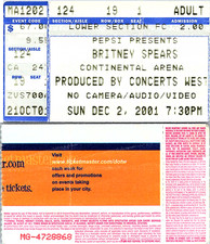 Britney spears concert ticket - concert,