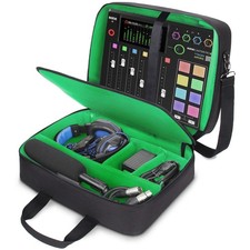 USA GEAR RODECaster Pro Case - Hold Podcaster, Mixer, Microphones, More (Green)