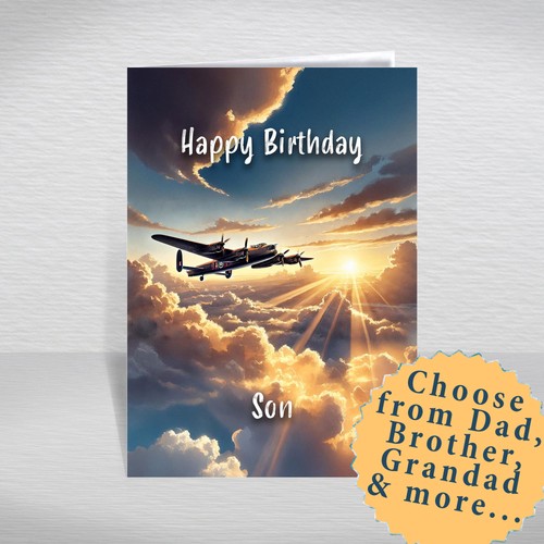 Lancaster bomber birthday card - birthday,