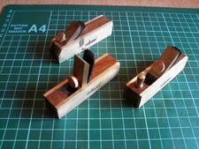 THREE ROLSON BRASS MINI PLANES. WOOD CRAFTING.