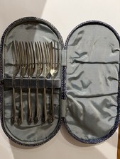 Set Of 6 Pastry Forks In Case