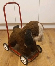 Vintage Lefray Dog On Wheels Brown Puppy Push Along Toy Vintage Toy 1960s