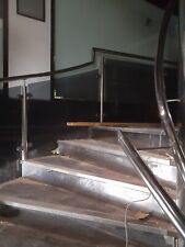 Wide Open Plan Stainless  Steel Spiral Staircase,  Oak Floor & Upper Walkway