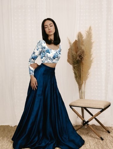 The saree room navy linen - "the,