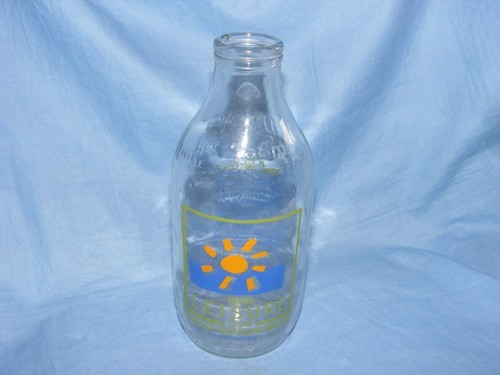 Vintage old glass milk bottle - vintage,