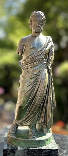 Antique bronze asclepius - bronze,