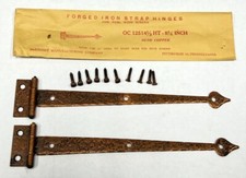 Strap Hinges, Olde Copper Finish, No Offset, 1 Pair