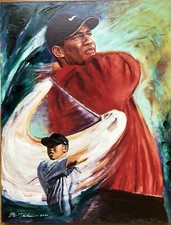 Tiger Woods -  Ben Teeter, Original Oil on Canvas, signed and Dated 