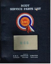 MG MGB ROADSTER & GT COUPE 1962-68 FACTORY BODYWORK & TRIM PARTS CATALOGUE