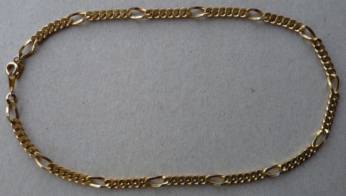 Gold plated figaro chain - plated, w