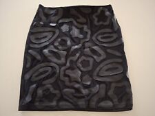 Sagaie Real Leather Skirt, Mini, Black, T2