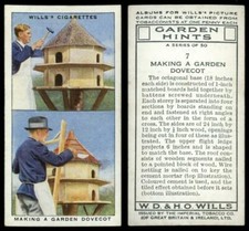 Making A Garden Dovecot #7 Garden Hints 1938 Wills Cigarette Card
