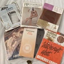 Vintage lot 6 pairs nylon stockings Aristoc Pretty Polly Hi-Fi Beverly Craige