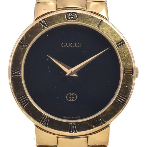 Gucci 3300m gold plated black - gold,