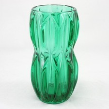 Vintage Sklo Union Green Vase