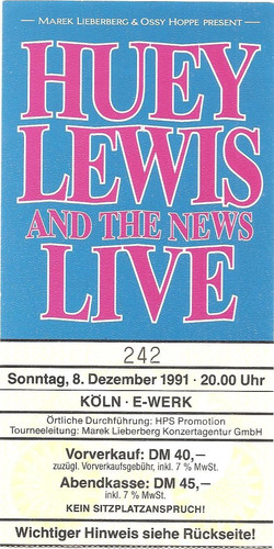 Huey lewis concert - huey, 1991