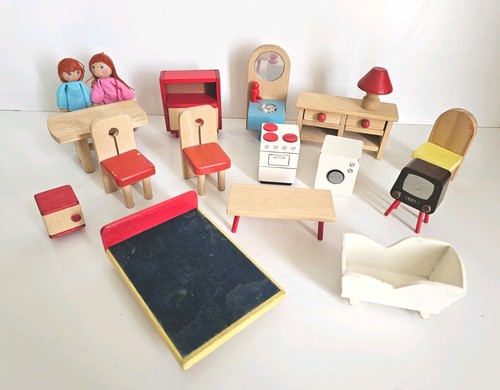 Assorted wooden dolls house - wooden,