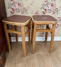 Pair Of Vintage Retro Wooden