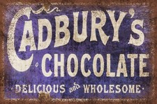 Cadbury's Chocolate Advert Vintage Look Metal Sign Plaque, Retro Cafe / Kitchen