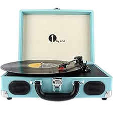 NEW 1ByOne Wireless Turntable HiFi System Vinyl Player Built-In Speakers New