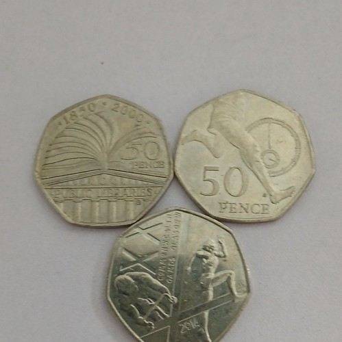 British 50p coins - 50p,