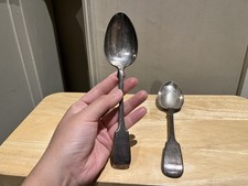 2 x Vintage Large EPNS Soup Spoons J.S.D 21cm Long