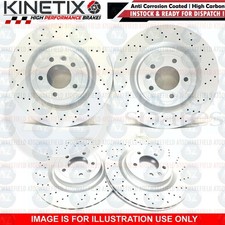 FOR AUDI S8 A8 FSI 5.2 W12 FRONT REAR CROSS DRILLED BRAKE DISCS 385mm 335mm
