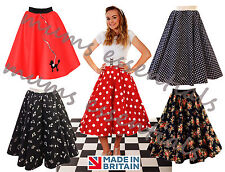 Ladies 1950's 50's GREASE Style Polka Dot 24"Length Skirts VINTAGE Fancy Dress
