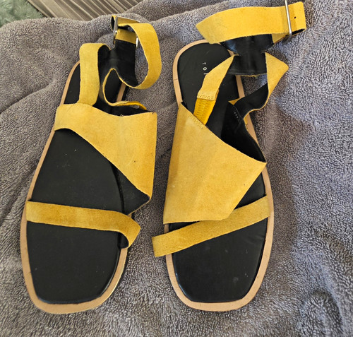 Topshop yellow suede - suede, strappy