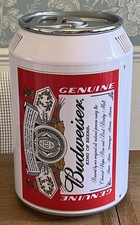 Budweiser Can Mini Fridge Cooler Retro Drinks Box Man Cave Working