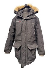 DIDRIKSONS 1913 Men's Black Nylon Hooded Storm System Coat L K26