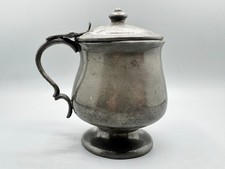 ANTIQUE PEWTER LIDDED TANKARD