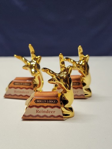 Holly lodge reindeer gold - holly, 3"