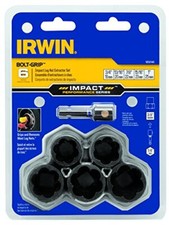 IRWIN IMPACT BOLT GRIP Deep Well Bolt Extractors, 1/2" Square Drive, 6pc. Lug Nu
