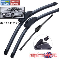 Front Rear Windscreen Wiper Blades Set For Hyundai i30 2012-2017 26"+14"+13" 