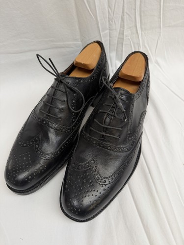 Portland black leather - black, brogue