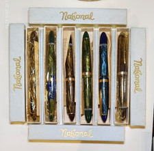 RARE 50'S NATIONAL STYLOGRAPHIC FOUNTAIN PEN LOT OF 6 * FACTORY BOX* W. GERMANY