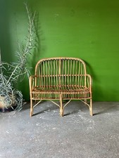 Vintage Bamboo & Rattan Sofa, Two Seater, Retro, Mid Century, Boho