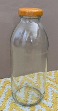 *GLASS MILK BOTTLE* 500ml {Lid / Juice / Refill / Party / Vase / Picnic / Eco}