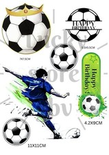 Personalised Football Cake Decoration A5 Edible Icing Sheet. Blue