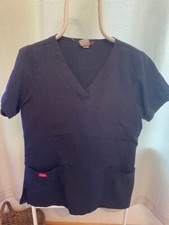DICKIES Womens Dark Blue Size Large L Tunic Scrub Top T-Shirt
