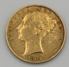 1864 Gold Full Sovereign Queen