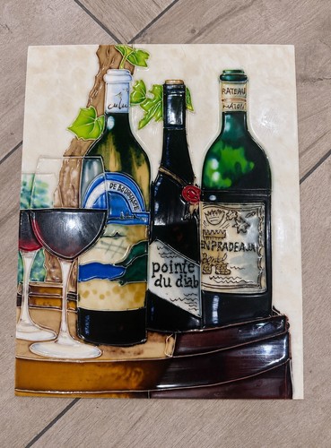 French wine ceramic relief - french,
