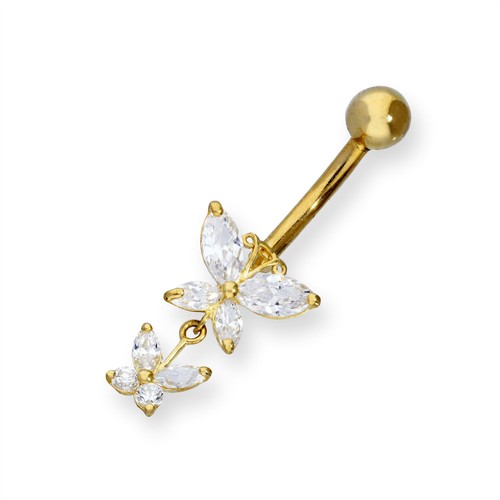9ct gold double hanging - gold,