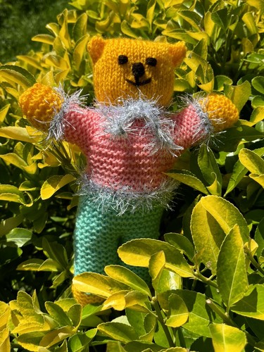 Handmade knitted teddy - handmade,